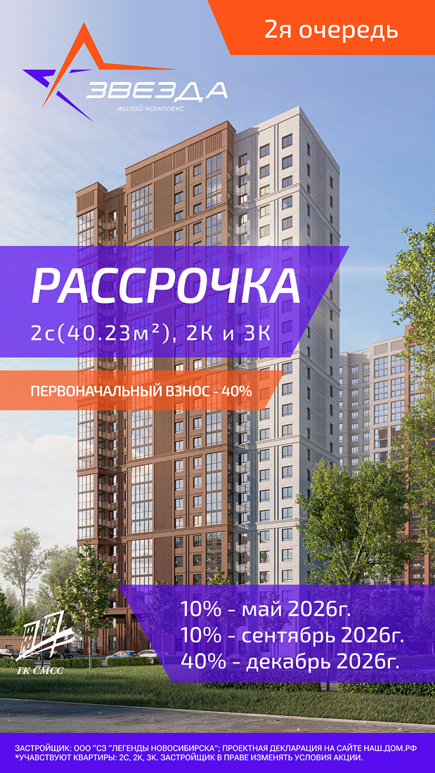 Рассрочка на 2с(40.23м2), 2К и 3К