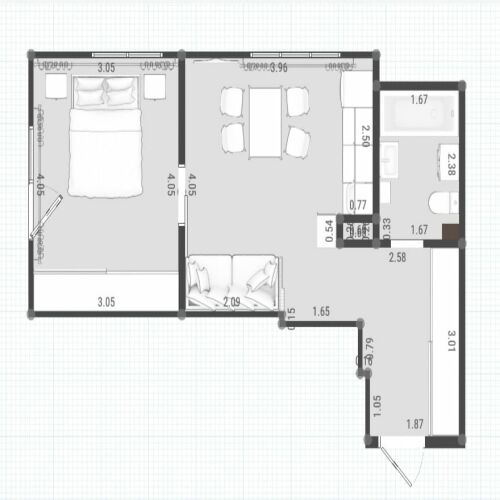 ЖК «Чкалов-2» - Квартира №266, 1-комнатная, 38.31м2