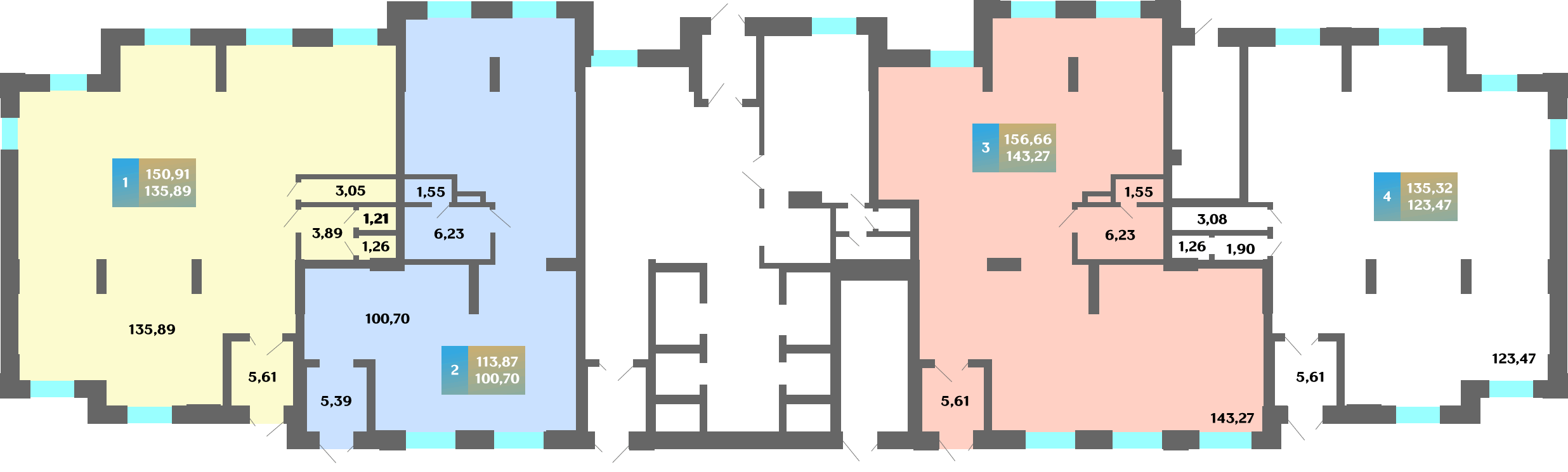 Жилой комплекс «Островский» - дом 91 стр., подъезд 1, этаж 1