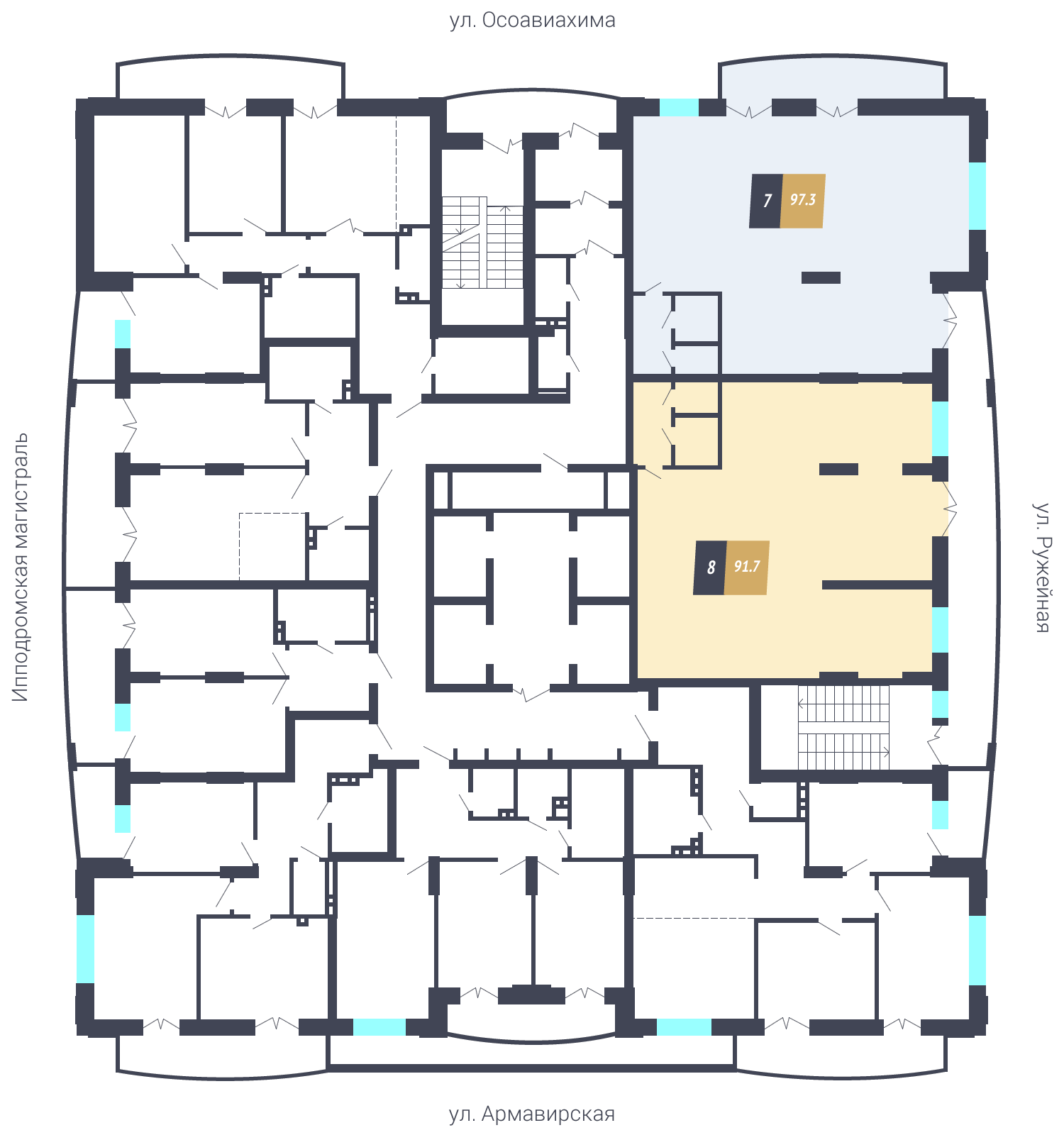 ЖК «Калининский-2» - дом 21 (стр), подъезд 1, этаж 2