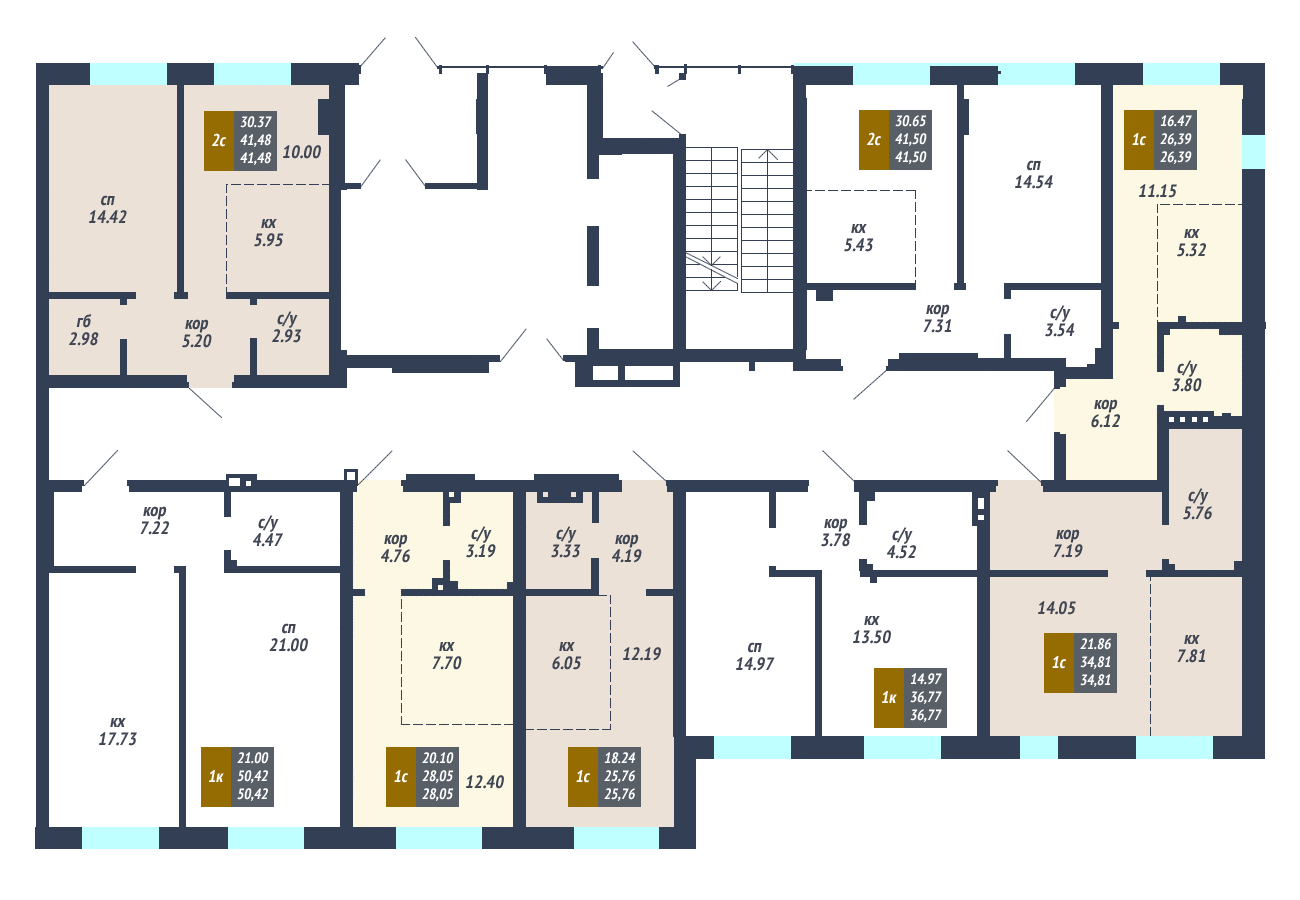 Жилой комплекс «Михайловский» - дом 4, секция 1, этаж 1