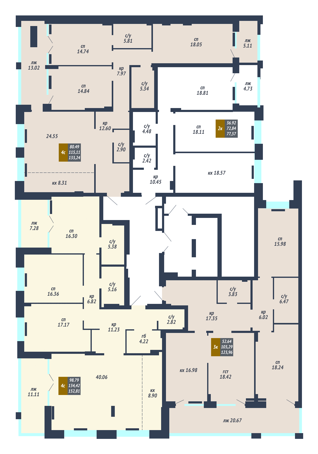 ЖК «Михайловский» - дом 4, секция 2, этаж 4