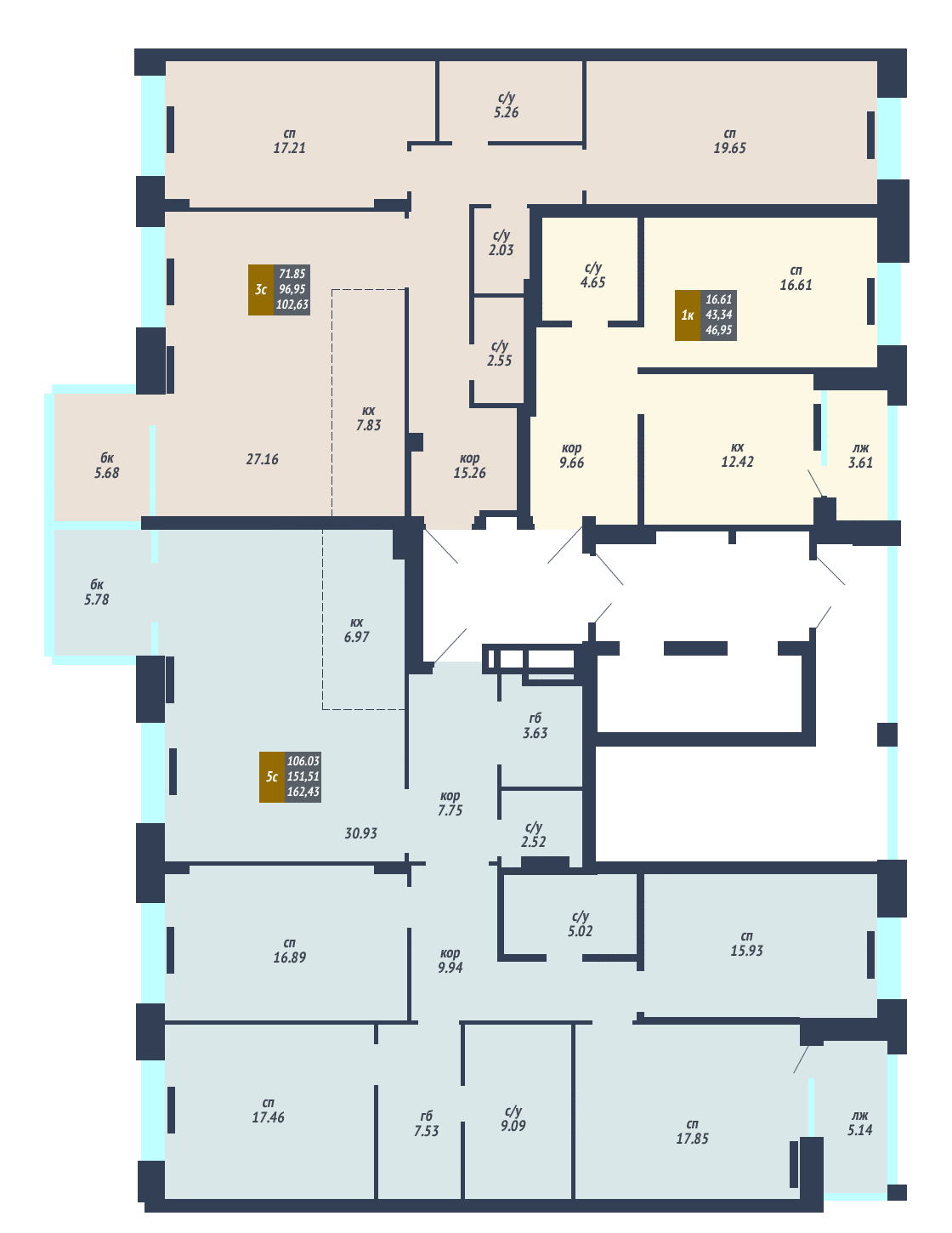 ЖК «Михайловский» - дом 4, секция 3, этаж 6