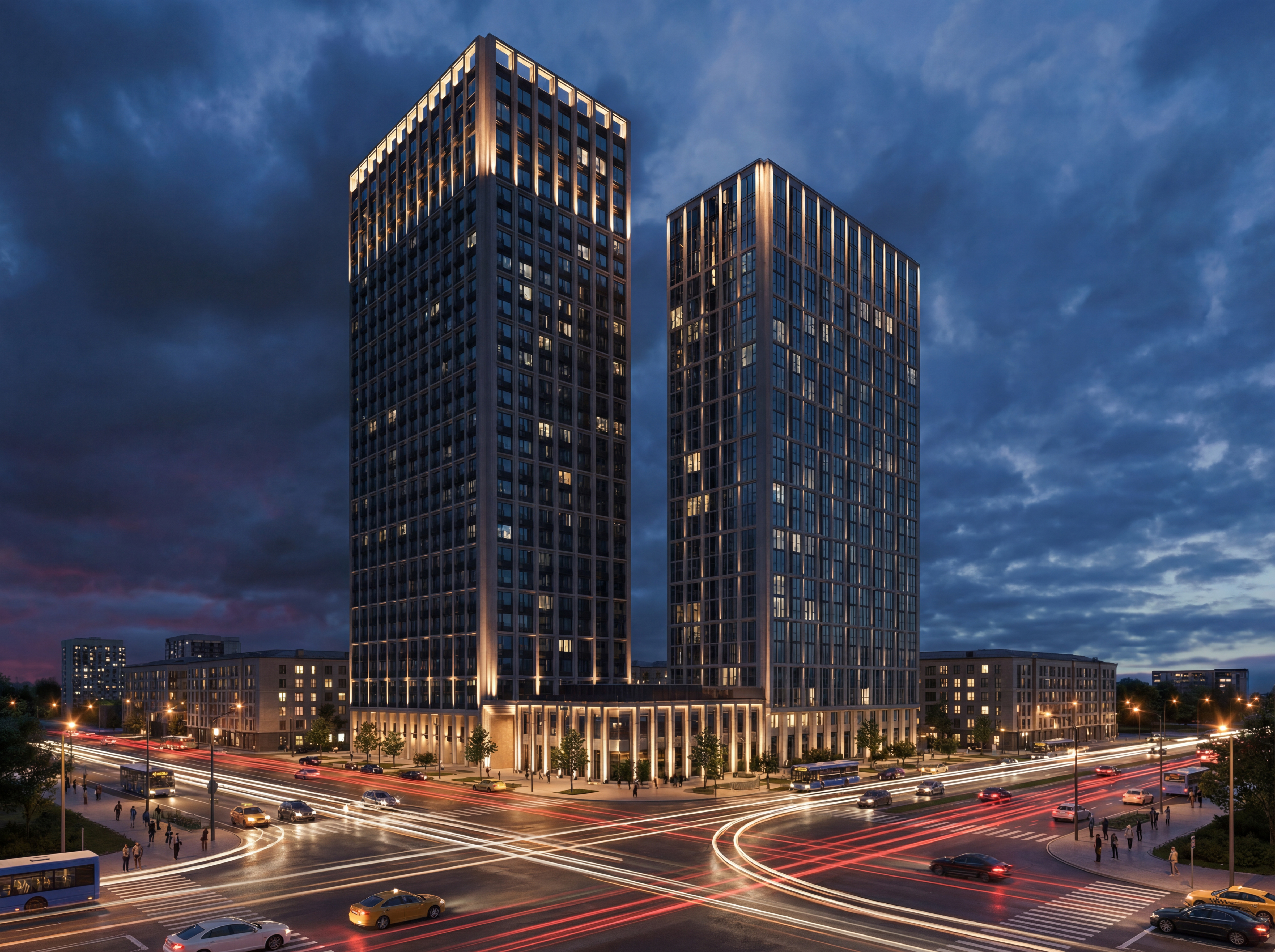 Апт. Лэнд Лорд, ночьной фасад здания