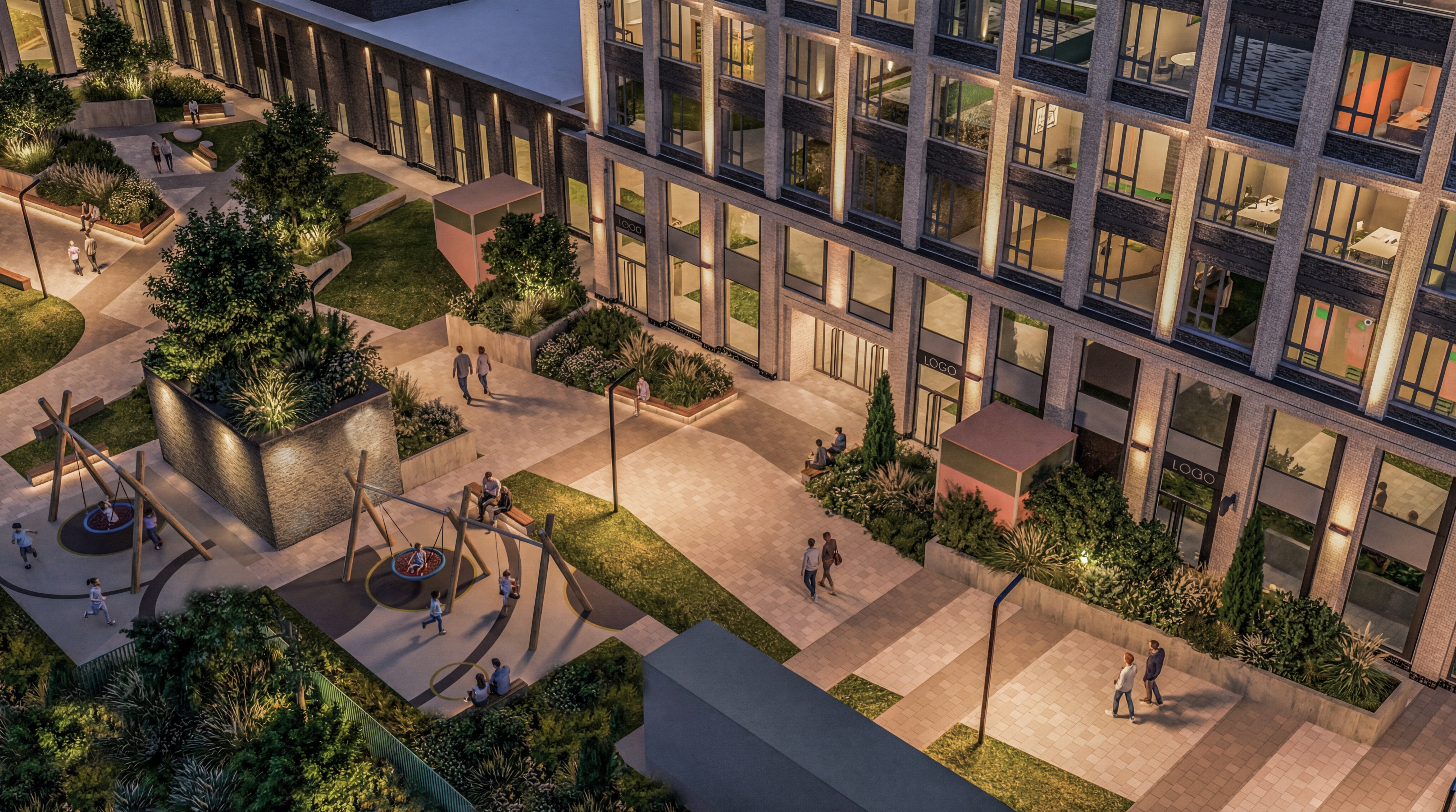 Апт. Лэнд Лорд, ночьной вид зоны прогулок